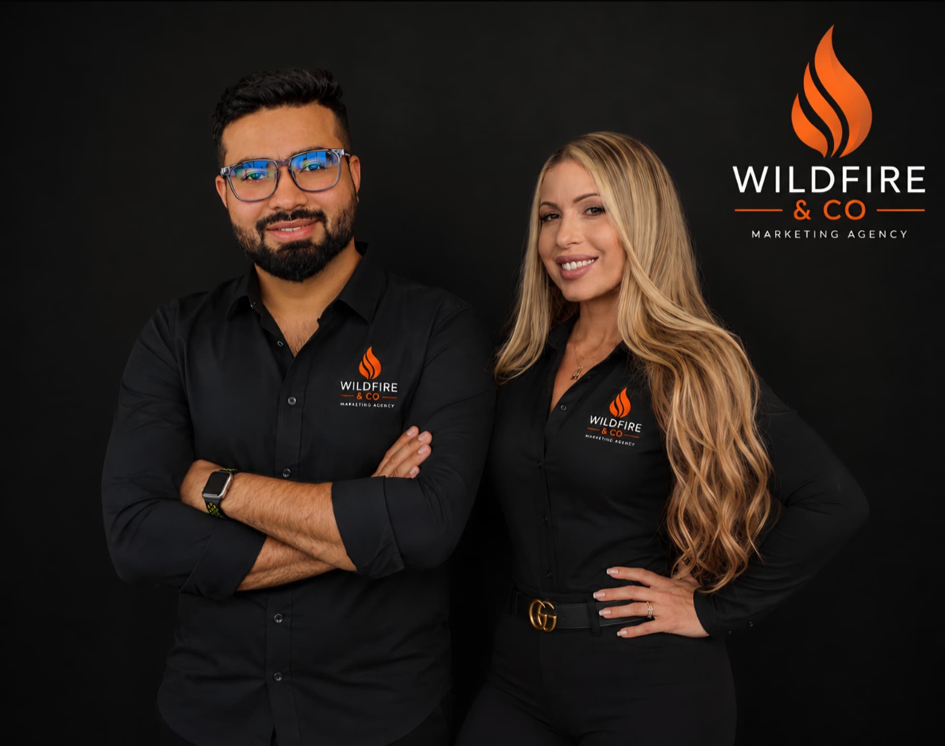 Jessica Kustron and Muhammad, the Wildfire & Co marketing team